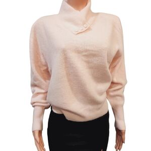 Christie & Jill Cowl V Neck Women’s Medium Long Sleeve Lambswool Pink Sz L